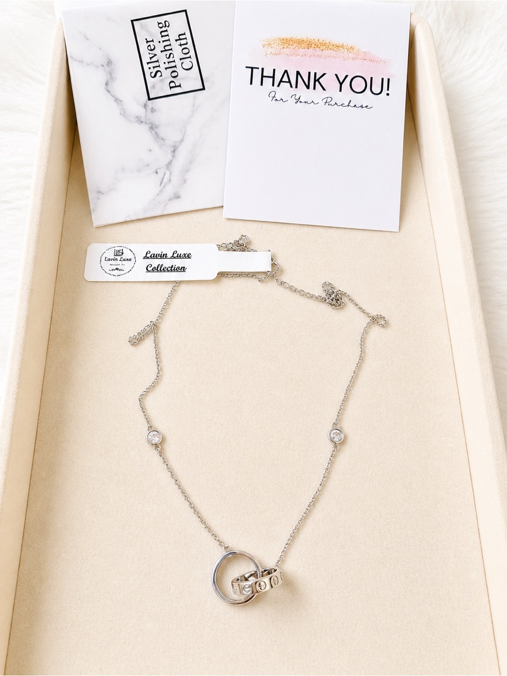 Interlocking Ring Necklace - Silver 925